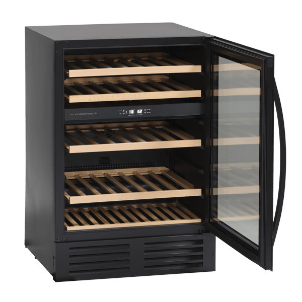 Scandomestic SV 85 B Premium Collection - Vinkjøleskap - 2 soner - bredde: 59,5 cm - dybde: 60,5 cm - høyde: 86,5 cm - 134 liter - svart - Opptil 4...