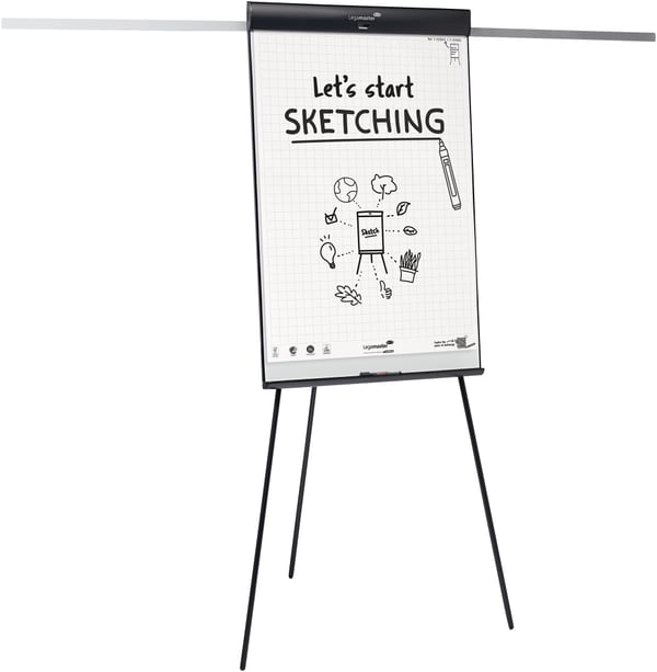 Legamaster SKETCH PRO mobile flipchart magnetisk - 3 ben - sammenklaplige