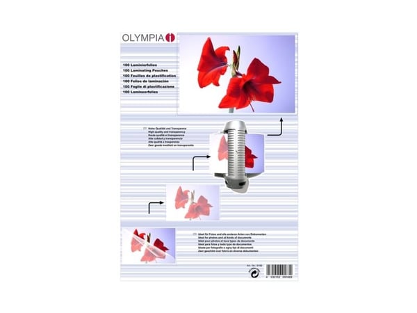 OLYMPIA - 80 mikroner - A4 (210 x 297 mm) 25 stk laminert teip