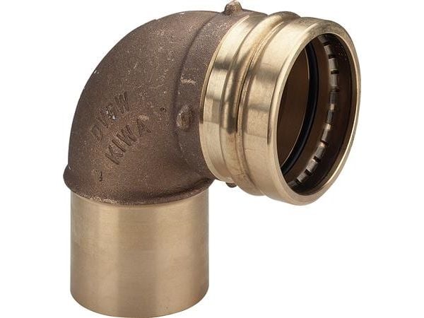 VIEGA Sanpress XL-bøjning 90 grader 76mm af rødgods nuffe/nippel, SC-Contur