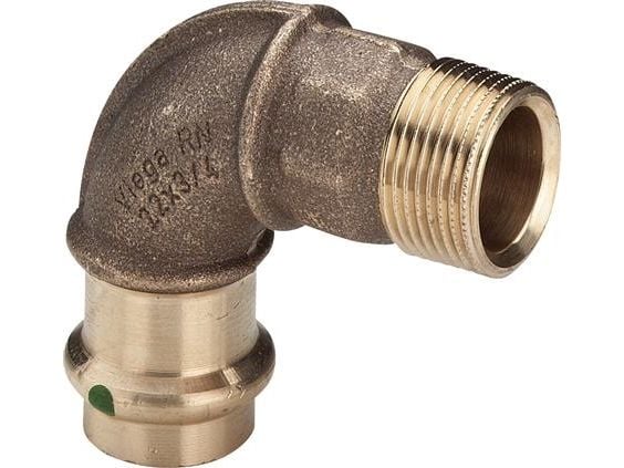 VIEGA Sanpress bøjning ¾"x18mm 90 grader,af rødgods, SC-Contur SC-Contur med muffe/nippel