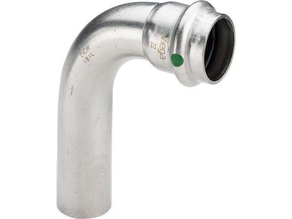 VIEGA Inox bøjning 90 grader 18 mmInox, rustfri stålmuffe/nippel, SC-Contur