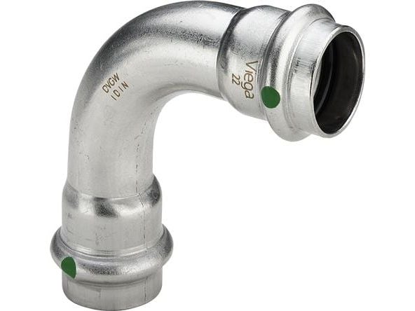 VIEGA Inox bøjning 90 grader 42 mmInox, rustfri stålmuffe/muffe, SC-Contur