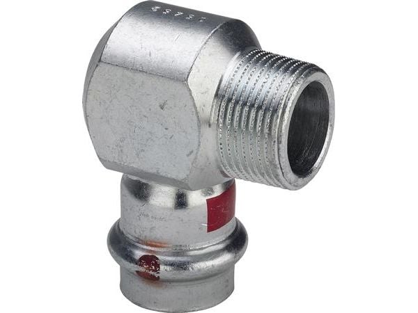 Viega Prestabo vinkel ½"x18mm 90° i legerat stål nippel/muff, SC-kontur
