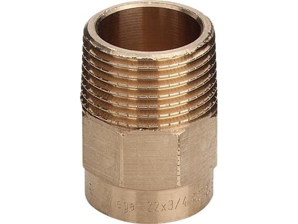 Viega overgang muffe/nippel 22 mm x 1" rødgods