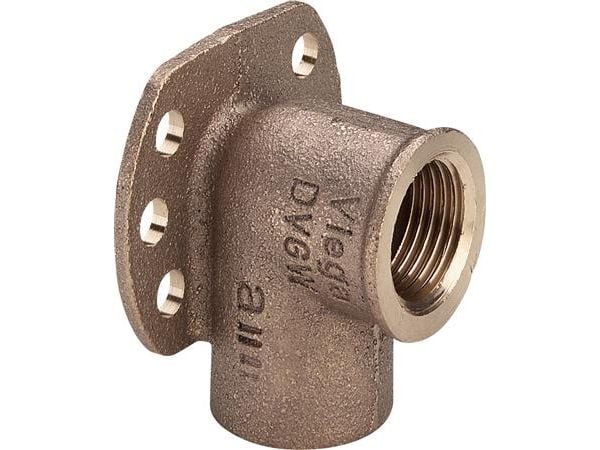 Viega dækvinkel med vægflange 12 mm x 1/2" rødgods