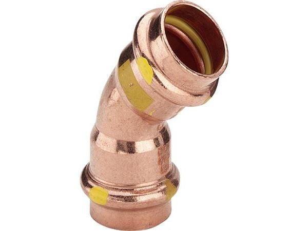 VIEGA Profipress G bøjning 45Gr. 18 mmaf kobber, SC-Conturmuffe/muffe