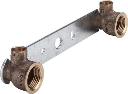 Viega Gemini montageblok 12 mm x 1/2" x 150 mm rødgods