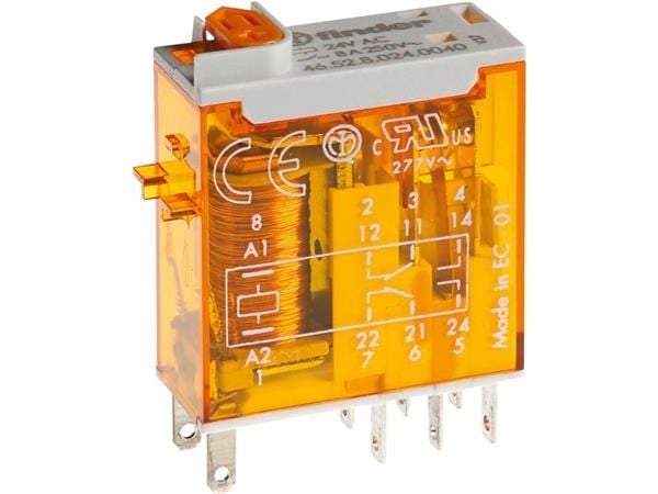 Finder Plug In Power Relay, 24V ac Coil, 8A Switching Current, DPDT