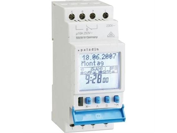 Digitaalinen kontaktur astrofunktionmodulbredde 35mm, 1 kanava (16A) 230V 50-60Hz, 10 vuoden varaus