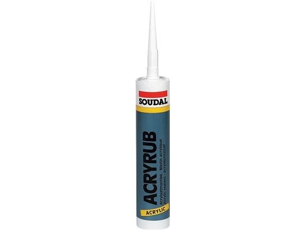 Fugemasse Acryrub hvid 310ml patron plasto-elastisk en-komponent fugemasse baseret på en akryl