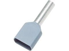 NELCO terminalrör grå 2x4mm², längd 23mm, avskalningslängd 12mm (100 st.)