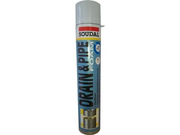 SOUDAL Drain &amp; Pipe Well foam750 ml, 1-komponenttivaahto paisuva käyttövalmis polyuretaanivaahto