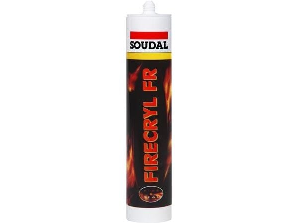 SOUDAL Firecryl er en brandakryl til fugning i byggeri hvid 310ml patron. Den ekspanderer ved temperaturer over 120°C