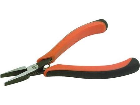 Bahco Flattang, Flat nebbtang, 8,6 mm, 2,5 cm, 7 mm, Polypropylen (PP), Stål, Termoplast, Sort, Oransje