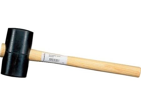 HULTAFORS Kumivasara GU Ø65mm, musta, kiinteää kumia, kovuus 80/90 shore A. Puukahva tuhkaa