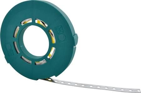 WALRAVEN förgalvaniserat band med hål 12x0,8 mm med kontinuerlig perforering Ø 5 mm, rulle á 10 m (10 meter)