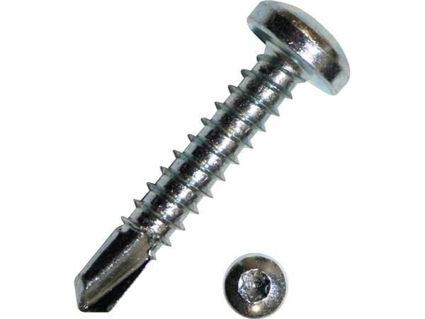 DRESSELHAUS Pladeskrue elforzinket med borespids og panhoved4,2x19mm med torx 20 - (100 stk.)