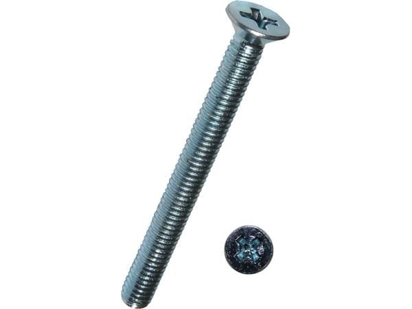 DRESSELHAUS Maskinskrue M4x12 mm DIN 965elforzinket, med undersænkethovedmed Phillips kærv PH2 - (100 stk.)