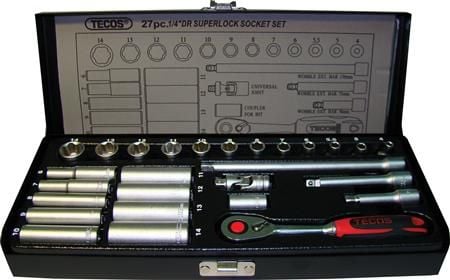 Huippuavaimensarja Tecos 1/4" lyhyet/pitkät kärjet T-0627M 27 kpl Superlukko