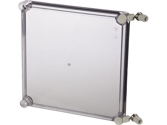 Fibox EKO 30-T-2FSH Kaapin kansi Läpinäkyvä kansi (L x S x K) 280 x 280 x 30 mm Polykarbonaatti Harmaa valkoinen (RAL 7035) 1 kpl