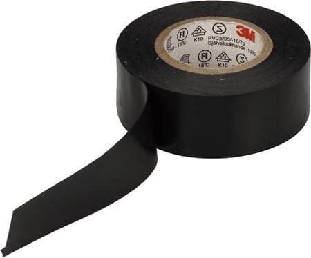 3M Scotch® Super 88 vinyl tape sort 19mm x 6m x 0,22mm - Anvendes til at isolere ledninger mod alle vejrforhold