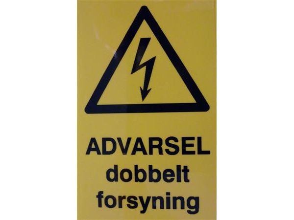 BRADY Skylt varning gul markerad dubbel leverans40x80mm - (9 st.)
