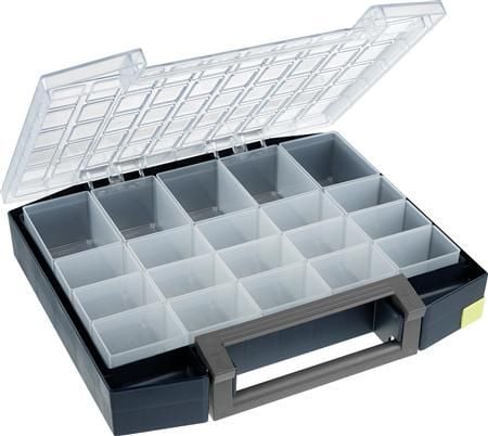 raaco Boxxser 80, Verktøy boks, Polykarbonat (PC), Polypropylen, Blå, Gjennomsiktig, 15 kg, Hengsel, 421 mm