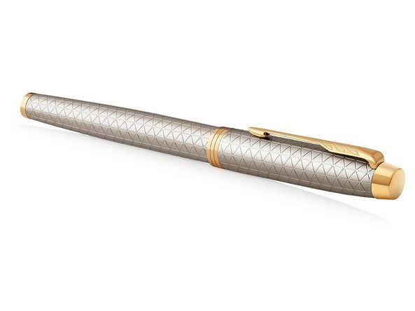 Parker IM, Gull, Sølv, Fyllesystem med patron, Blå, Aluminium, Messing, Metall, Rund spiss, Rustfritt stål