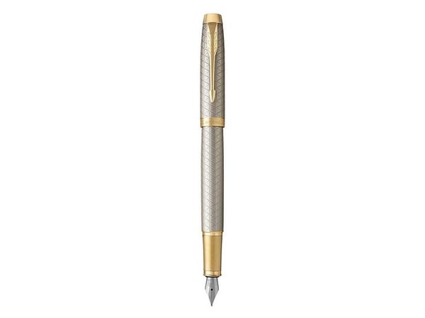 Parker IM, Gull, Sølv, Fyllesystem med patron, Blå, Aluminium, Messing, Metall, Rund spiss, Rustfritt stål