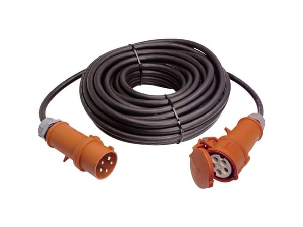 AS Schwabe förlängningskabel [CEE-Stecker - CEE-Kupplung] 32 A svart 25,00 m med fasväxlare 60518 (60518)