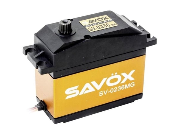 Savox SV-0236MG, Servo, Metalli, Musta, Oranssi