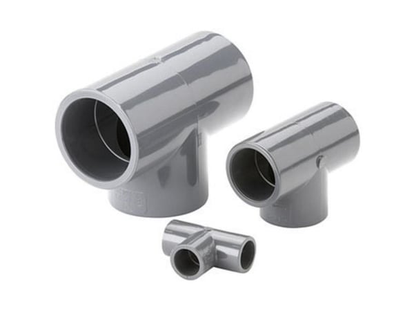 Fiap 2450, Polyvinylklorid (PVC), T-stykke til avløpsrør, Grå, 90°, 80 mm, 60 mm