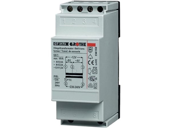 Grothe 14201 Dørklokke-muuntaja 8 V/AC 1 A