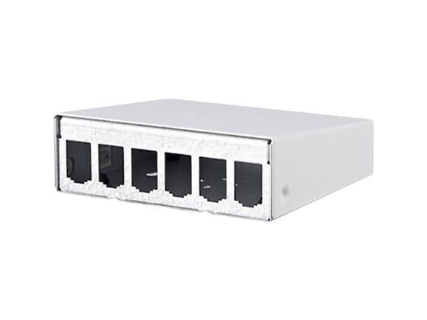 BTR E-DAT modul - Overflatemonteringsboks for nettverk - veggmonterbar - CAT 6a - ren hvit, RAL 9010 - 6 porter