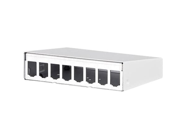 BTR E-DAT modul - Overflatemonteringsboks for nettverk - veggmonterbar - ren hvit, RAL 9010 - 8 porter - for P/N: 1308990111-I