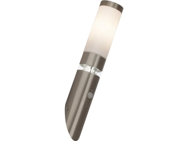 Brilliant Bole G46798/82 utendørs vegglampe med bevegelsessensor halogen E27 60 W rustfritt stål