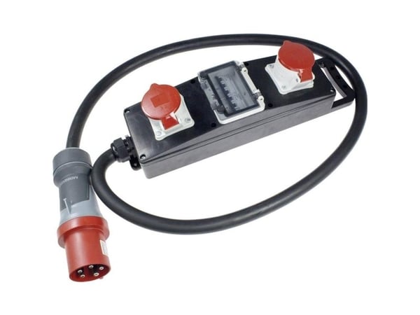 AS Schwabe 60807 Kiinteä kuminen jakotukki S 11 63 A 63 A 63 A 63 A 1 CEE-pistoke 63 A, 5-nastainen 400 V IP44 (60807)