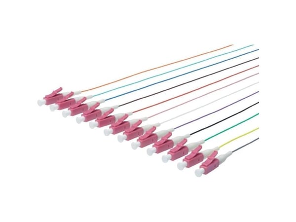 DIGITUS Professional - Nettverkskabelsett - LC multimodus (hann) - 2 m - fiberoptisk - 50 / 125 mikroner - OM4 - grå, svart, hvit, blå, gul, rød, g...