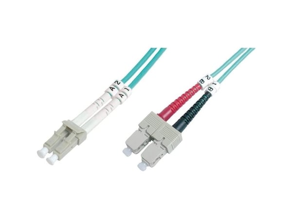 DIGITUS - Koblingskabel - LC multimodus (hann) til SC flermodus (hann) - 10 m - fiberoptisk - 50 / 125 mikroner - OM3 - med støvel, halogenfri - ak...