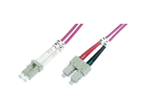 DIGITUS Professional - Koblingskabel - SC flermodus (hann) til LC multimodus (hann) - 10 m - 10 m - fiberoptisk - dupleks - 50 / 125 mikroner - OM4...