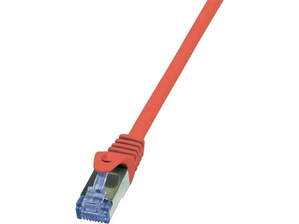 LogiLink PrimeLine - Koblingskabel - RJ-45 (hann) til RJ-45 (hann) - SFTP, PiMF - CAT 6a - halogenfri, uten hindringer - rød
