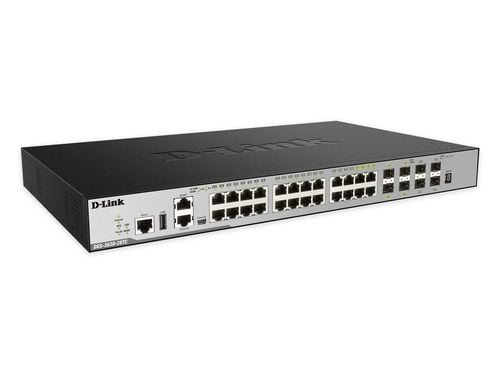 D-Link DGS 3630-28TC - Switch - L3 - Hanterad - 20 x 10/100/1000 + 4 x combo Gigabit SFP + 4 x 10 Gigabit SFP+ - Rackmonterbar