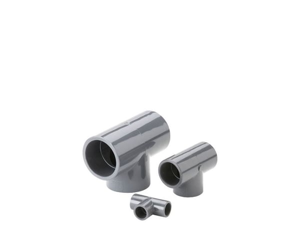 Fiap 2450, Polyvinylklorid (PVC), T-stykke til avløpsrør, Grå, 90°, 80 mm, 60 mm
