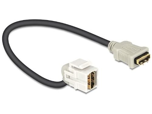 Delock Keystone Module HDMI female > HDMI female 110° with cable - HDMI-kabel - HDMI hunn til HDMI hunn - 22 cm