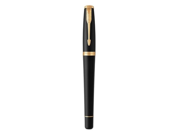 Parker Urban, Svart, Guld, Påfyllning med bläckpatronssystem, Blå, Gjuten aluminium, mässing, Krom, Rund spets, Rostfritt stål