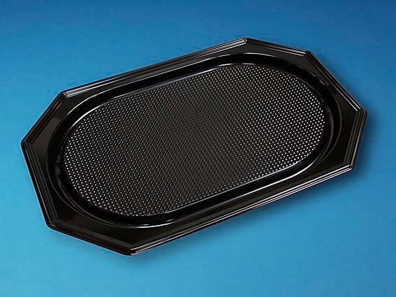 Skål 36x54 cm stor plast PET svart lokk på 73705,10 stk x 10 stk/krt