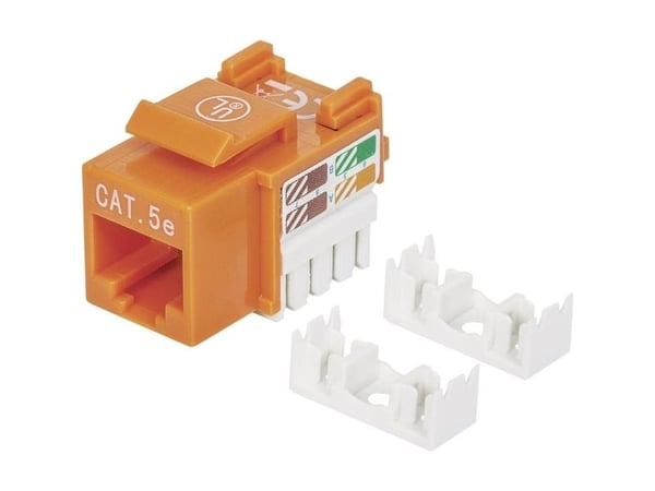 Intellinet 210577, Tasainen, Oranssi, RJ-45, Naaras, 22/26, Cat5e