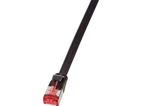 LogiLink SlimLine - Koblingskabel - RJ-45 (hann) til RJ-45 (hann) - U/FTP, PiMF - CAT 6a - formstøpt, uten hindringer, flat - svart
