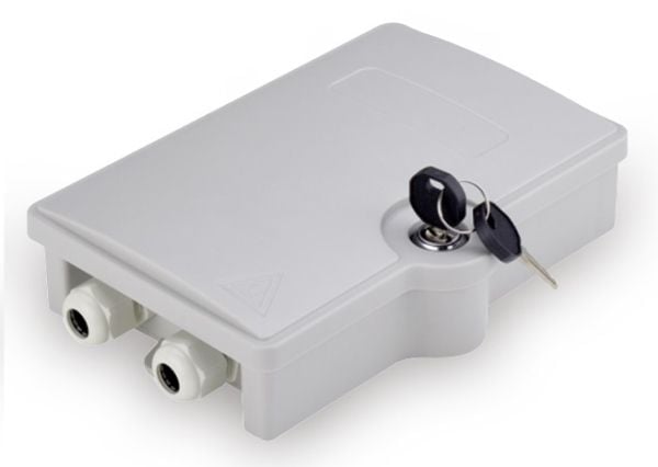 Outdoor FTTH Box. IP65 for 2x SC/SX adapters or 2x
